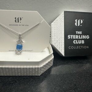 Silver and Blue Pendant Necklace